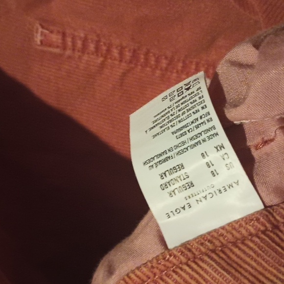 American Eagle Clay Brown Corduroy High Waisted Straight Leg Mom Jeans A37 - Picture 5 of 8